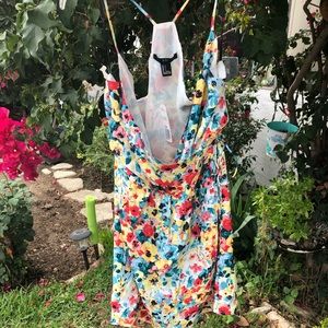 Beautiful floral mini wrap dress